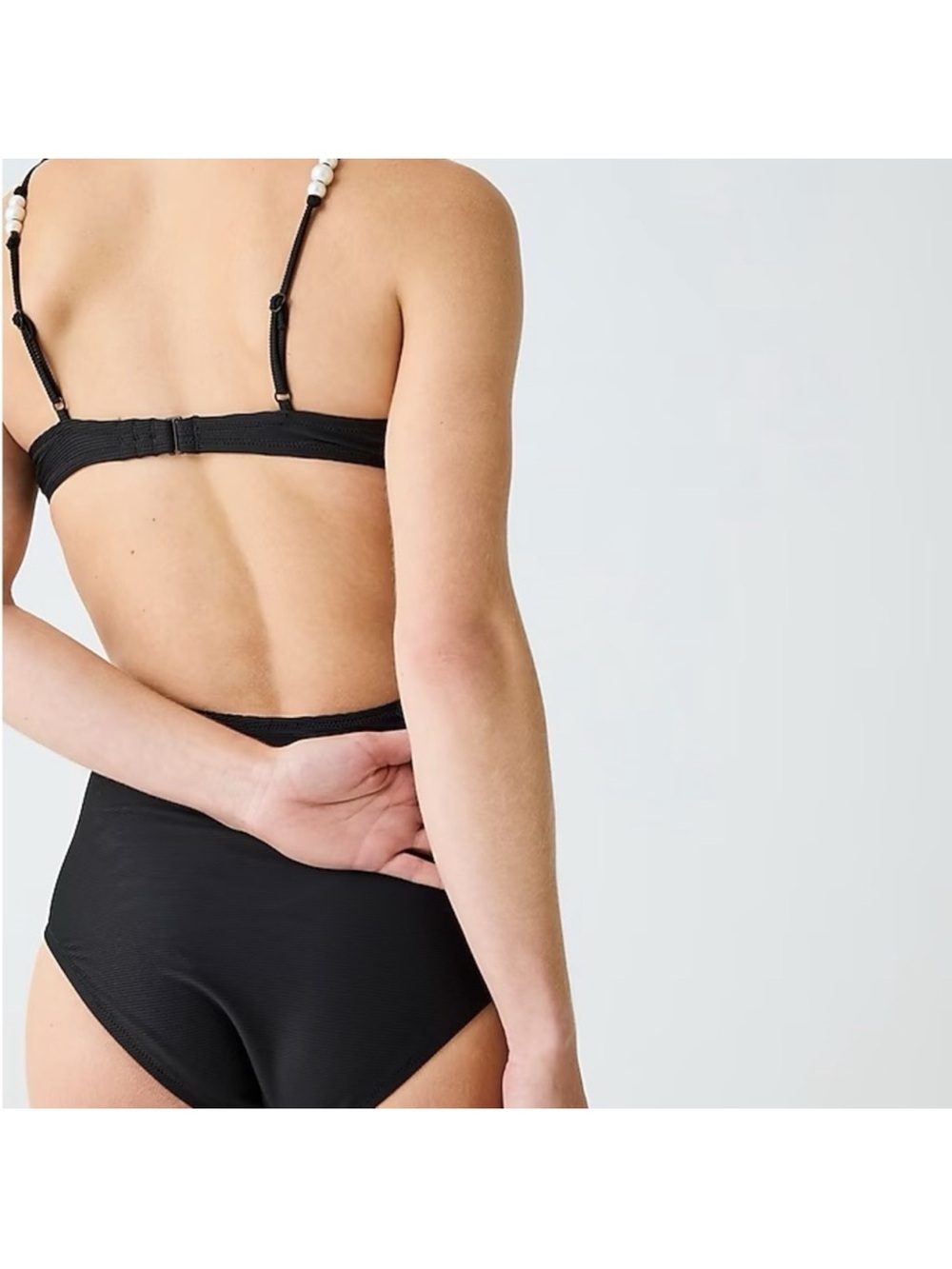 J.Crew Ribbed cutout one-piece swimsuit with pearls - NWT - Size 6 - Picture 4 of 5
